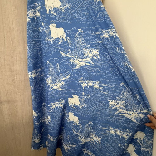 Tati dress Karavan used, one size, white and blue