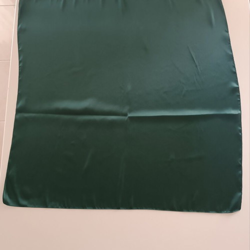 Green satin scarf square like new, minimal elegant style