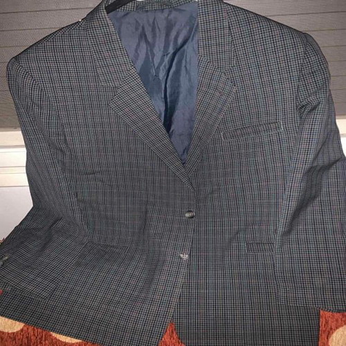 Checked jacket No54 like new, summer, gray and blue