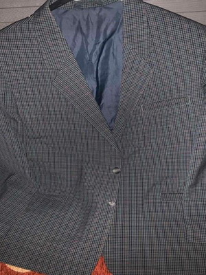 Checked jacket No54 like new, summer, gray and blue