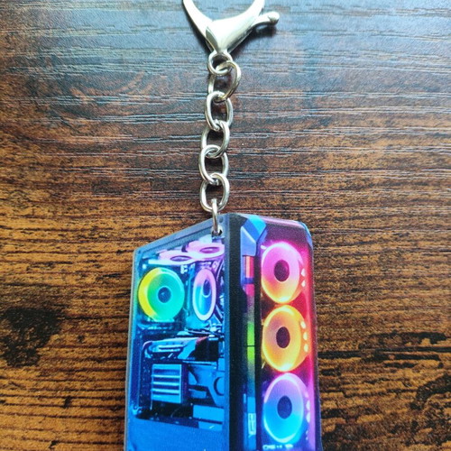 Computer Unit 2D Keychain new, multicolored