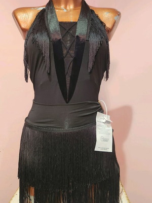 DanceAndSway dance dress new, black with skirt and bodysuit