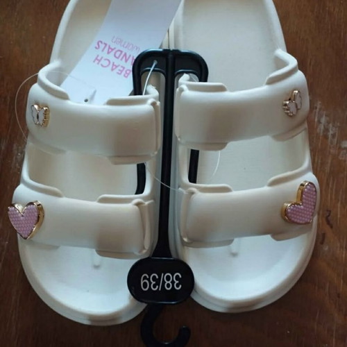 Women's slippers, white, size 38/39