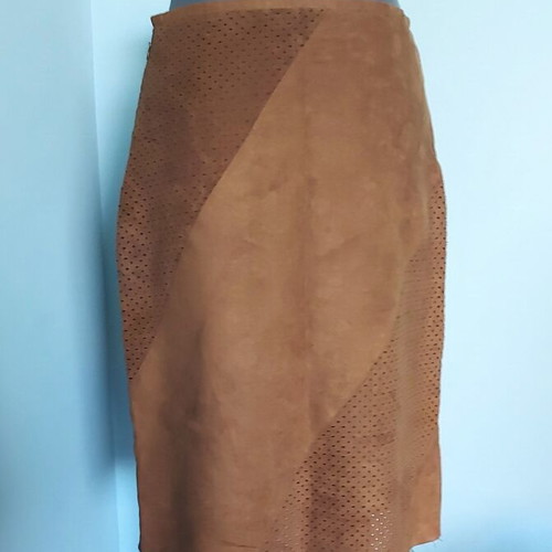Vintage asymmetrical suede skirt like new, Italy, lined