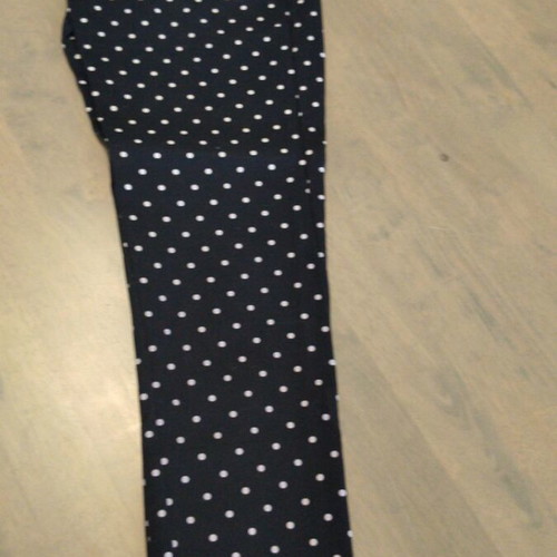 Stradivarius polka dot pants size M like new, dark blue and white
