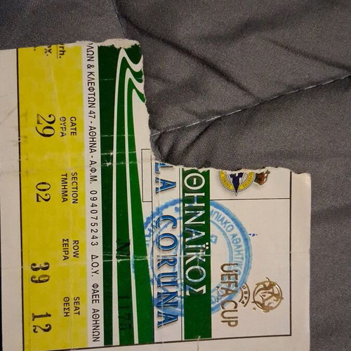 Old sports tickets used