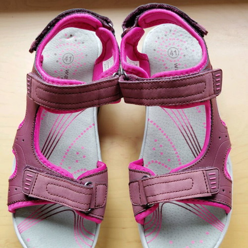 Walkx women women's sandals new, size 41, burgundy and cyclamen