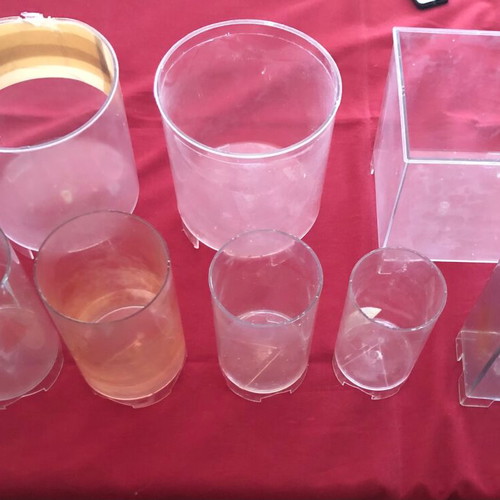 Candle molds used, plastic and metal set of 15 pieces