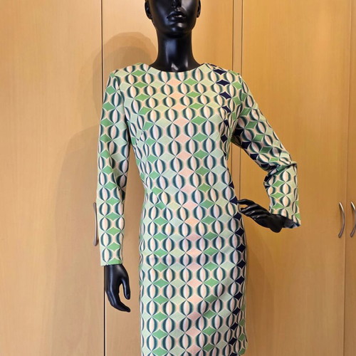 Sweet Miss dress like new, elastic, beige and green, size M-L