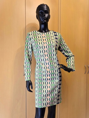 Sweet Miss dress like new, elastic, beige and green, size M-L