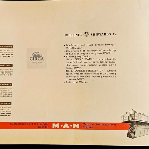 Hellenic Shipyards Scarammagas 1961 rare maritime industrial album used