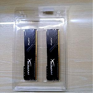 HyperX Fury 8GB DDR4 RAM με 2 Modules (2x4GB) και Ταχύτητα 3000 για Desktop