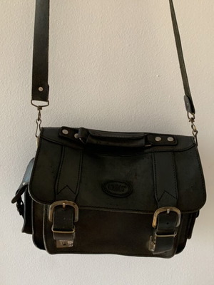 Kouros leather shoulder bag used, black