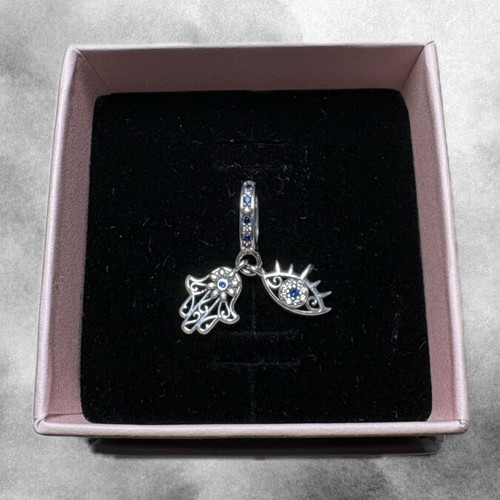 Pandora protective talisman charm like new, blue and silver