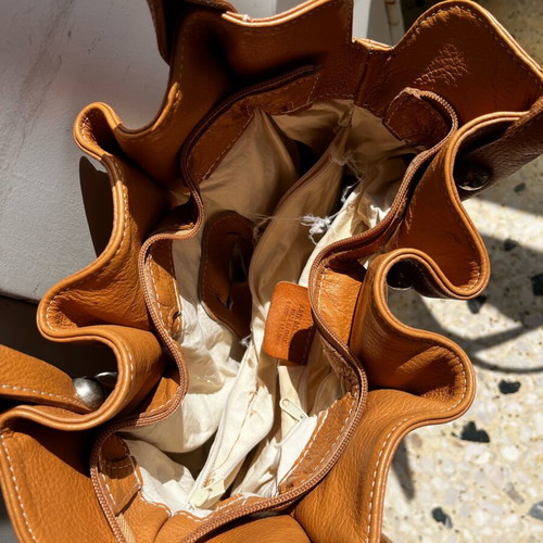 Arte del Cuoio shoulder bag handmade genuine leather beige like new