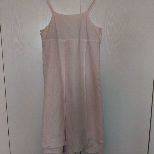 Linen pink dress with layers in small medium, like new