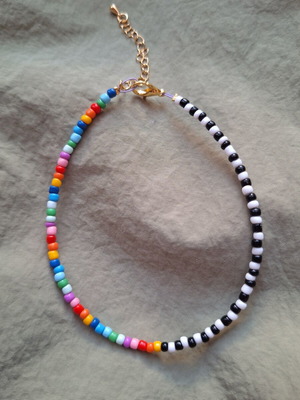 Handmade anklet with adjustable chain, multicolor