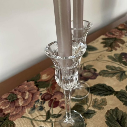 Crystal candlesticks like new, set of 2, 20 cm height
