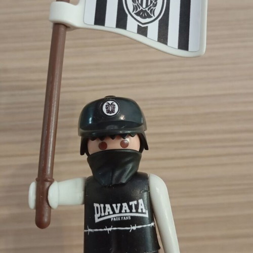 Playmobil PAOK Fan Figure with Team Flag like new