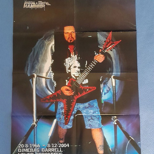 Chuck Schuldiner & Dimebag Darrell poster used, double-sided