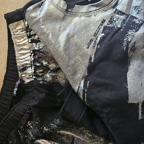 Σετ Zara παντελόνι και πουλόβερ σαν καινούργιο, μαύρο και ασημί μέγεθος L