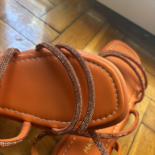 Marco Tozzi orange sandals with rhinestones, size 39