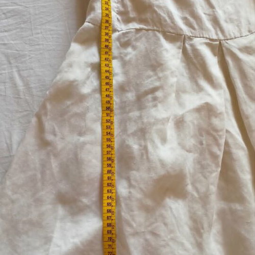 Linen dress size M, handmade, silk lining, ecru color