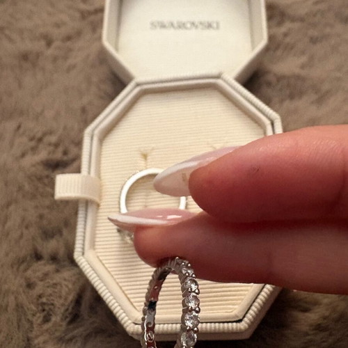 Swarovski duo set cocktail rings Stilla Pave new, white rhodium plating 16.1 mm