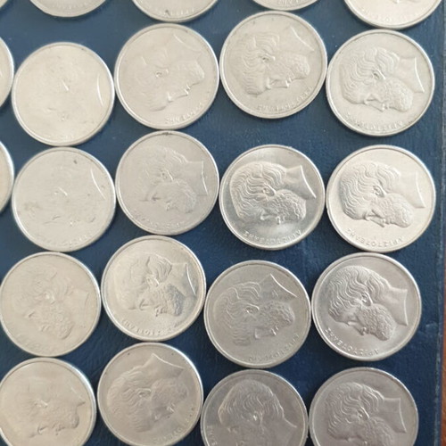 5drx Aristotle coins used, set of 60 from 1976-1990