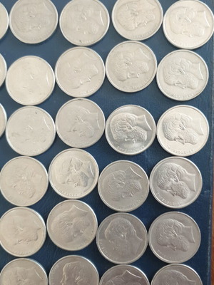 5drx Aristotle coins used, set of 60 from 1976-1990