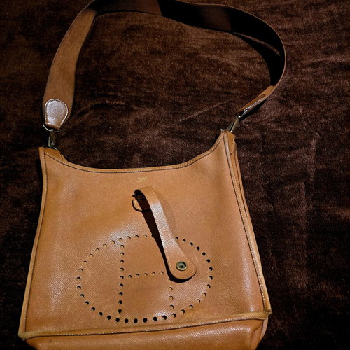 Hermes beige veau Epsom bag used crossbody