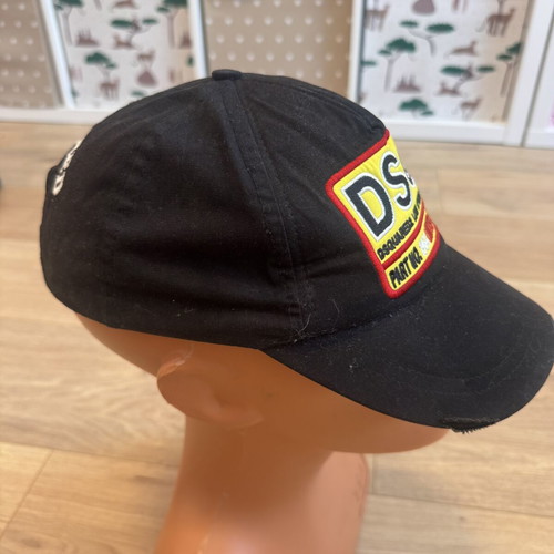 Dsquared2 DSQ2 Black Distressed Baseball Cap Hat used
