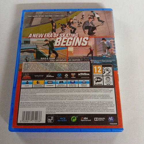 Tony Hawk's Pro Skater 5 PS4 game like new, no scratches