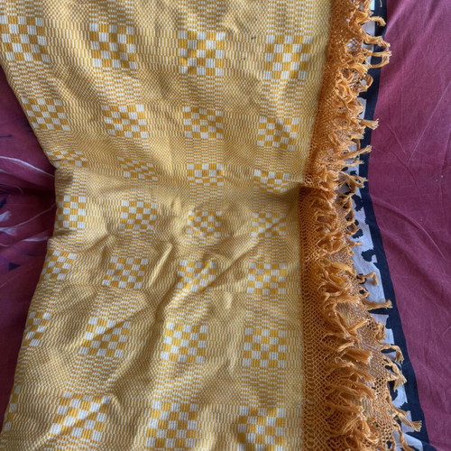 Handwoven Tablecloth with Lace Edging like new, 2.00x2.00 m