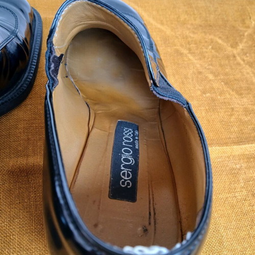Sergio Rossi vintage patent leather heels used, size 40