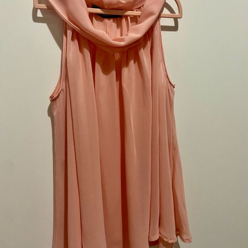 Sleeveless pink blouse with high neck new