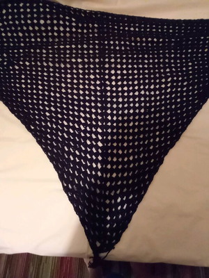 Evening black scarf new with silver effect cotton 1.70×80