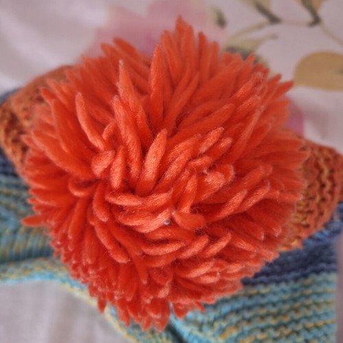 Children's winter hat with lining, colorful