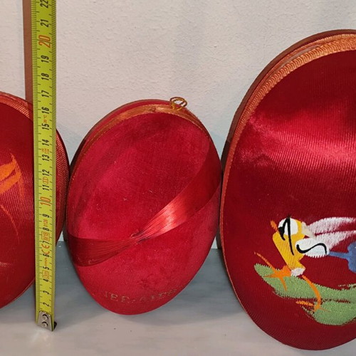 Easter fabric eggs used, Greek handmade hand-painted