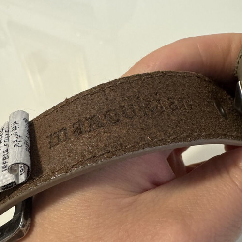 Manoukian leather belt with studs size 80, like new, beige