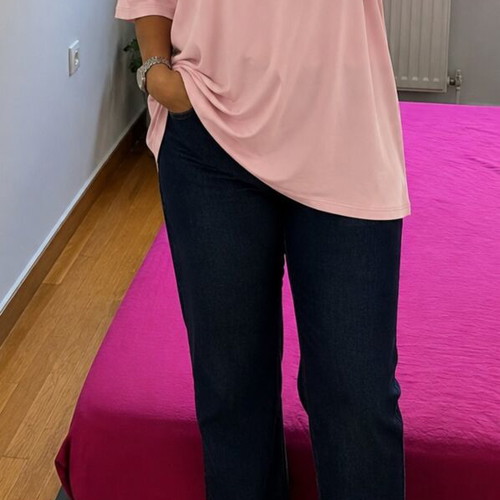 Pink V-neck blouse, XXL size