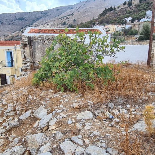 Two-Story Roofless Ruined House 92 m² in Symi with View