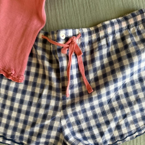 Massimo Dutti set with shorts and sleeveless top used, size 32, blue and pink