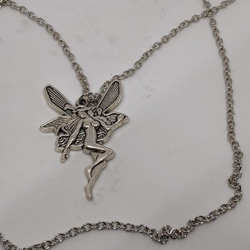 Fairy Pendant Necklace like new, stainless steel