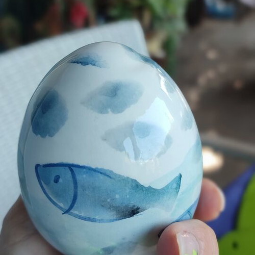 Ceramic Handcrafted Summer Egg with Sea Theme