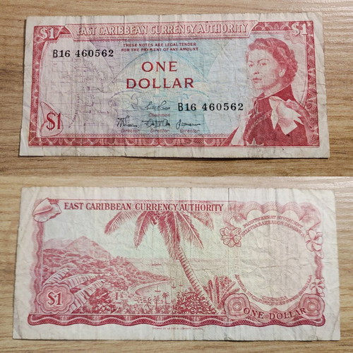 East Caribbean 1 Dollar banknote used from 1965