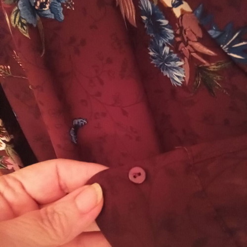 Zara floral burgundy shirt XL new, wrap style