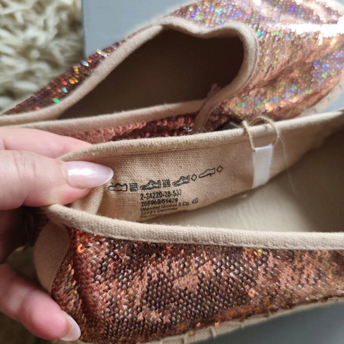 Marco Tozzi espadrilles with sequins, new, size 37, colorful and gold