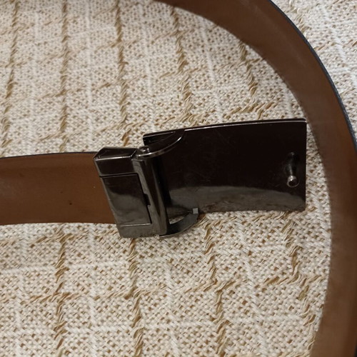 Men's reversible belt black and brown with aluminum buckle, like new, 110cm