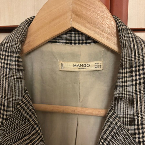 Mango oversized blazer like new, lightweight fabric, black and gray